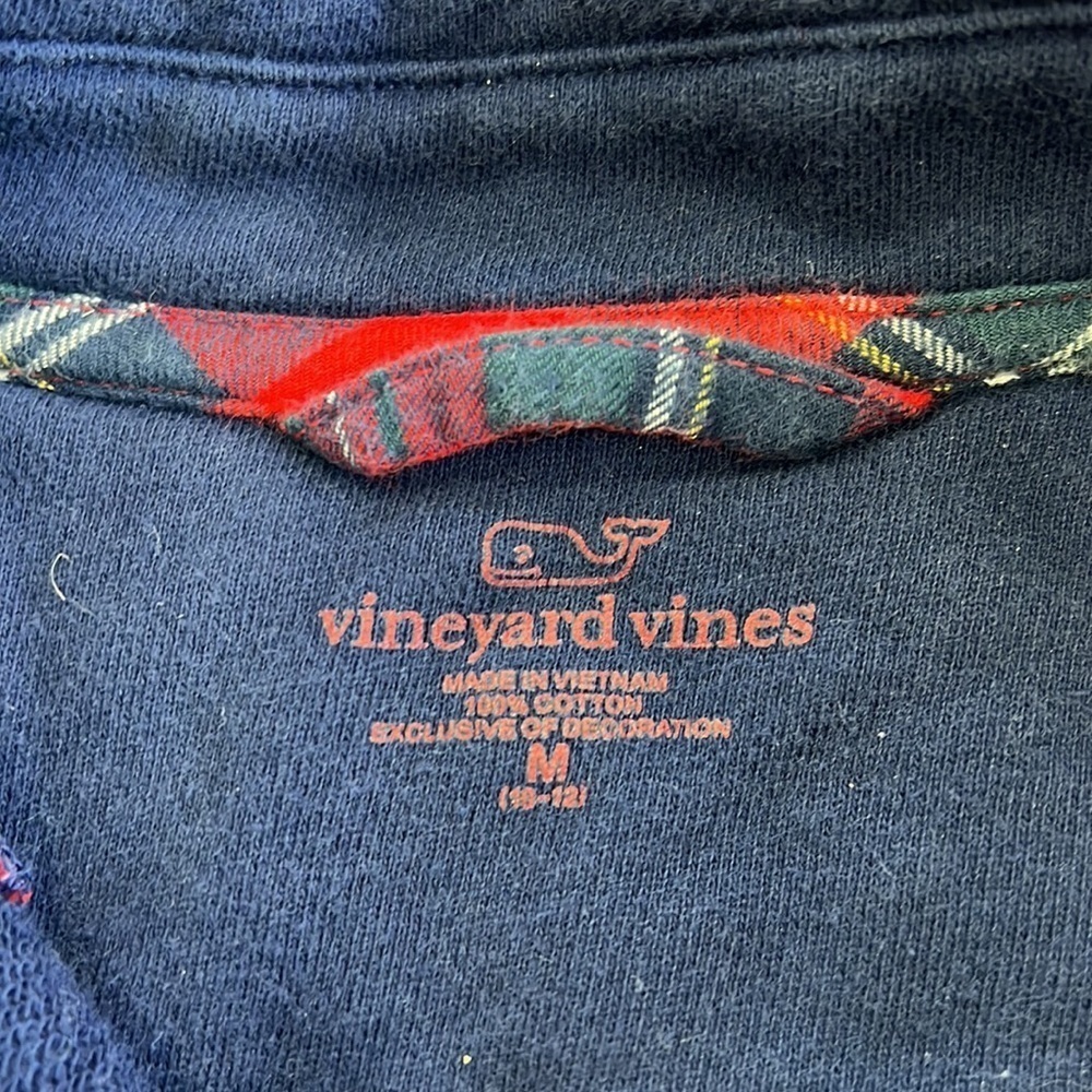 Vineyard vines navy plaid quarter zip pullover - Picture 3 of 5
